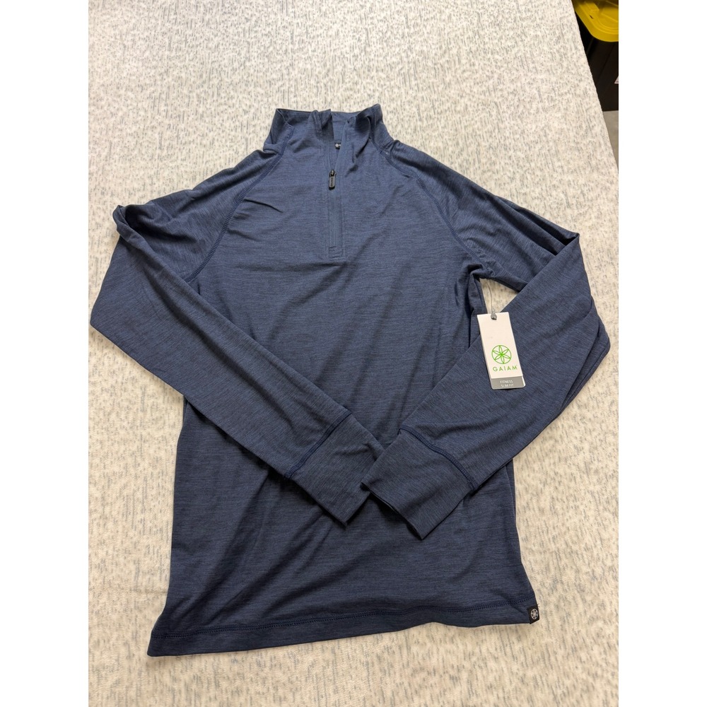 Gaiam Mens Commuter 1/4‎ Zip Pullover Navy Heather Slim Fit GAM233TL04001 NWT S